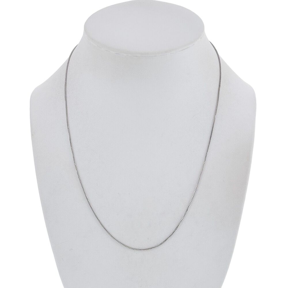 Vintage Italy Sterling Silver 925 Box Chain Necklace 18"